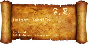 Heizer Rabán névjegykártya
